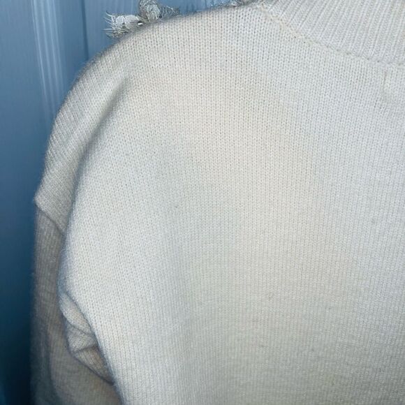 Modcloth Molly Bracken Gold Sequin Lace Yoke Sweater Cream S - Picture 5 of 9